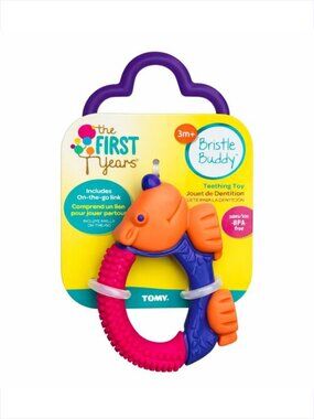 First Years Bristle Buddy-Pink Toddler Teether For 3M+ New Sealed ( ADD-ON ONLY）
